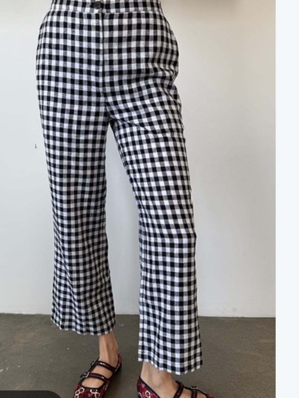 Free People Gingham Crop Flare Pants